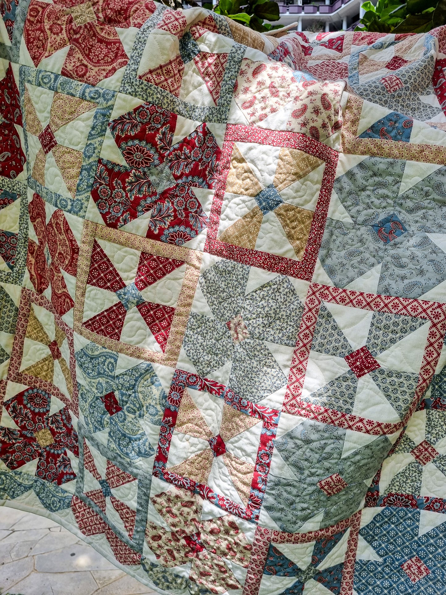 Pinwheel Single handmade quilt - patchwork quilt