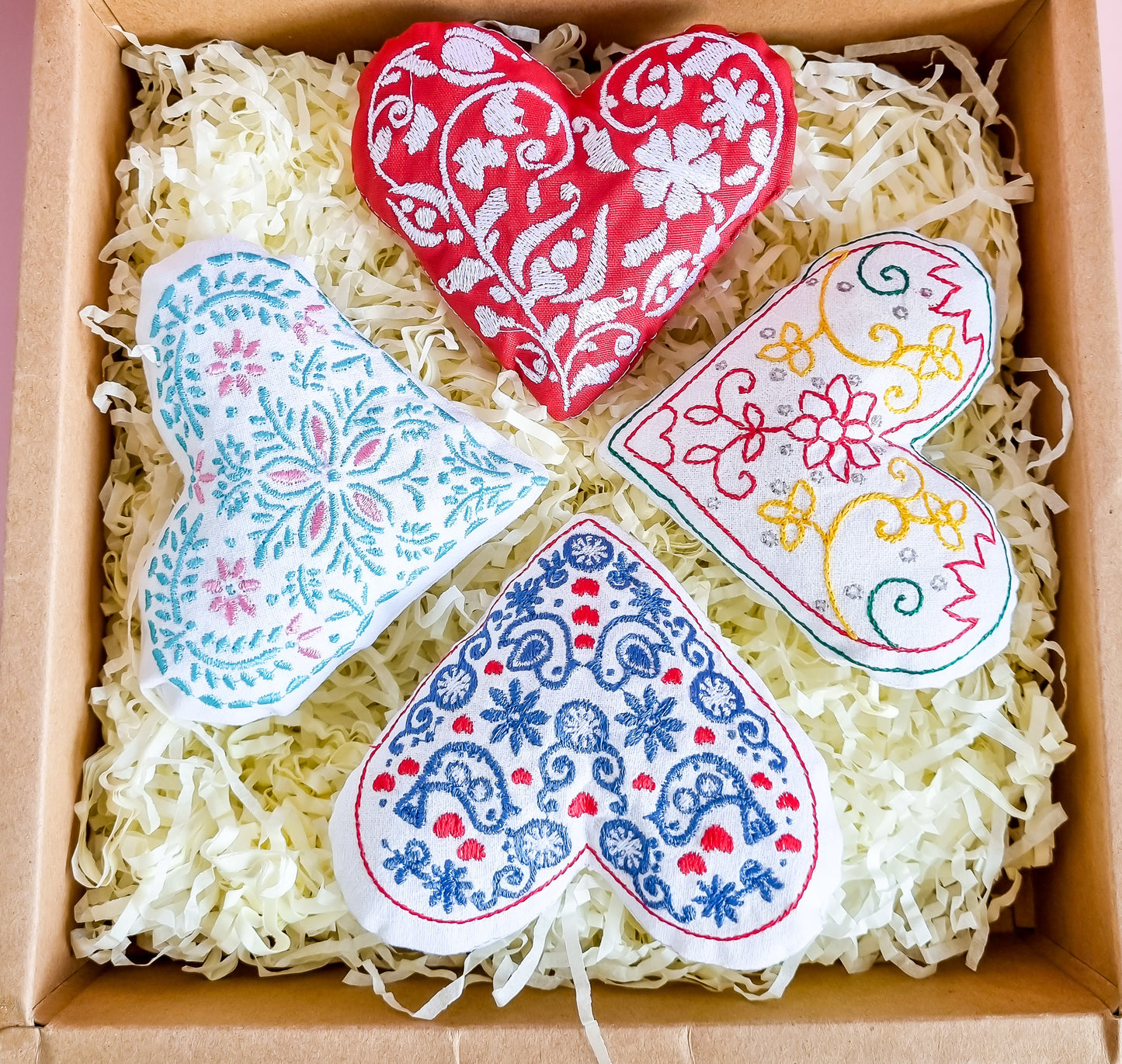 4 Hearts in the Hoop Embroidery design