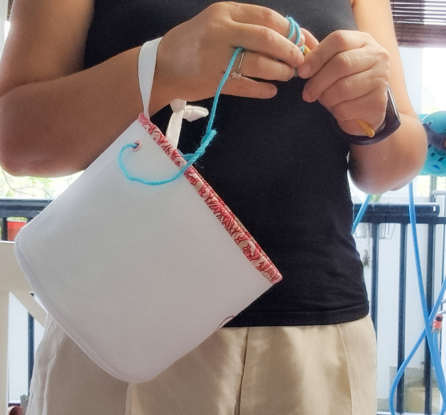 Drawstring Fabric Basket Pattern