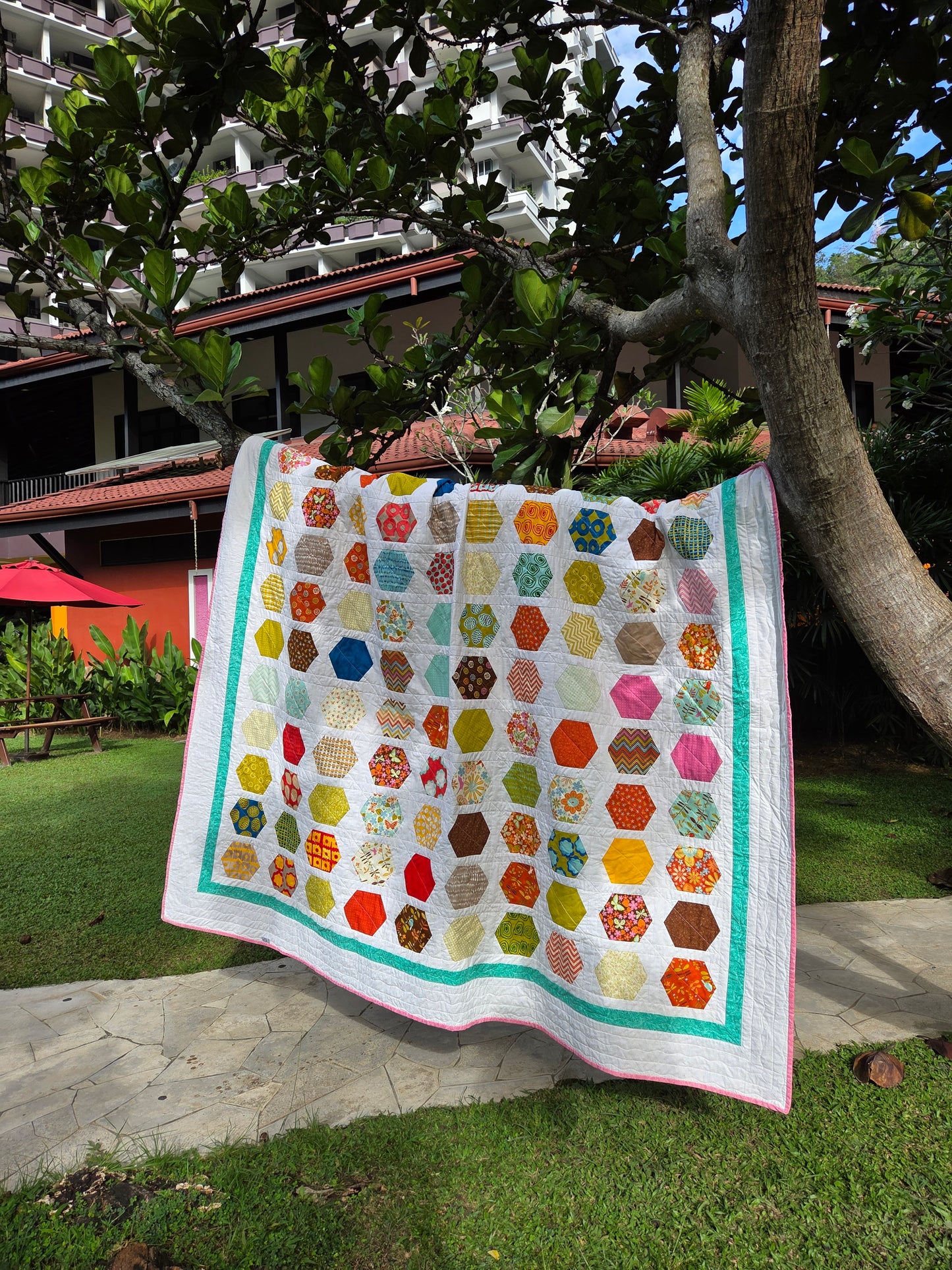 Hexagon Quilt/ Twin size Quilt Pattern