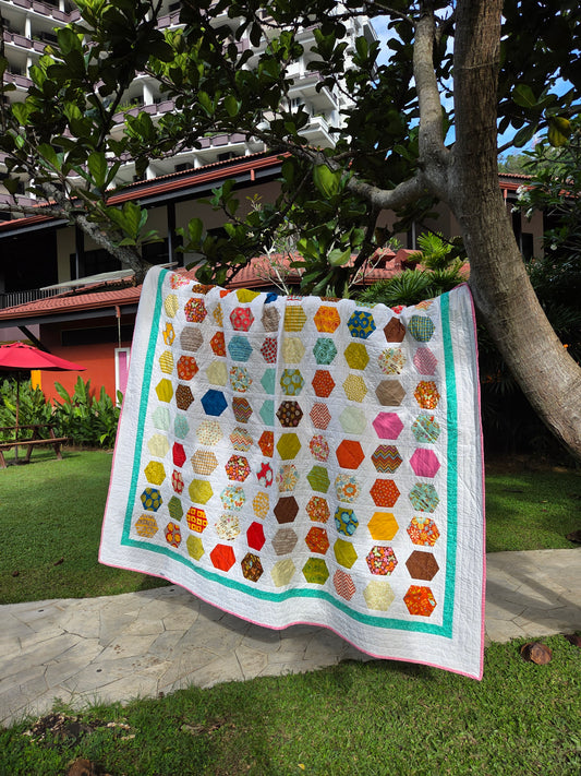 Hexagon Quilt/ Twin size Quilt Pattern