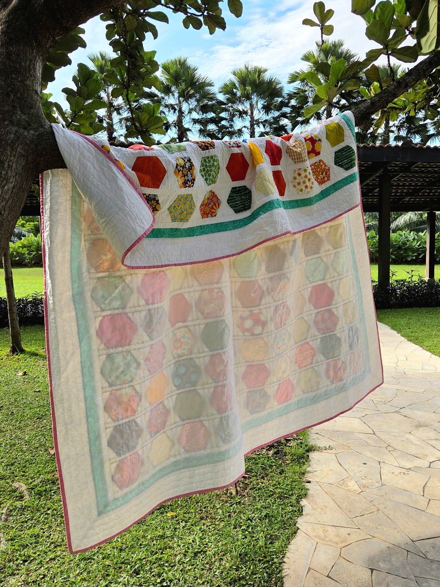Hexagon Quilt/ Twin size Quilt Pattern