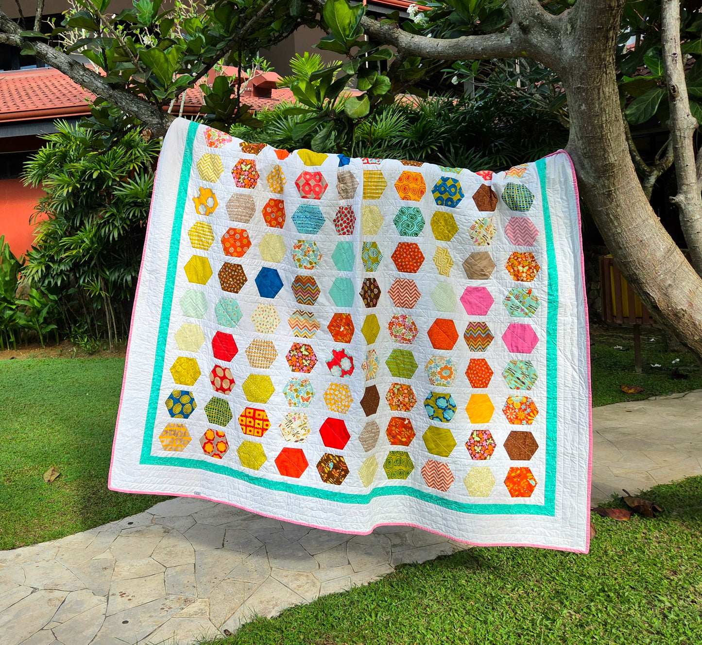 Hexagon Quilt/ Twin size Quilt Pattern