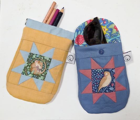Glasses/Pencilcase Pouch PDF Sewing Pattern and Paper Piecing Pattern