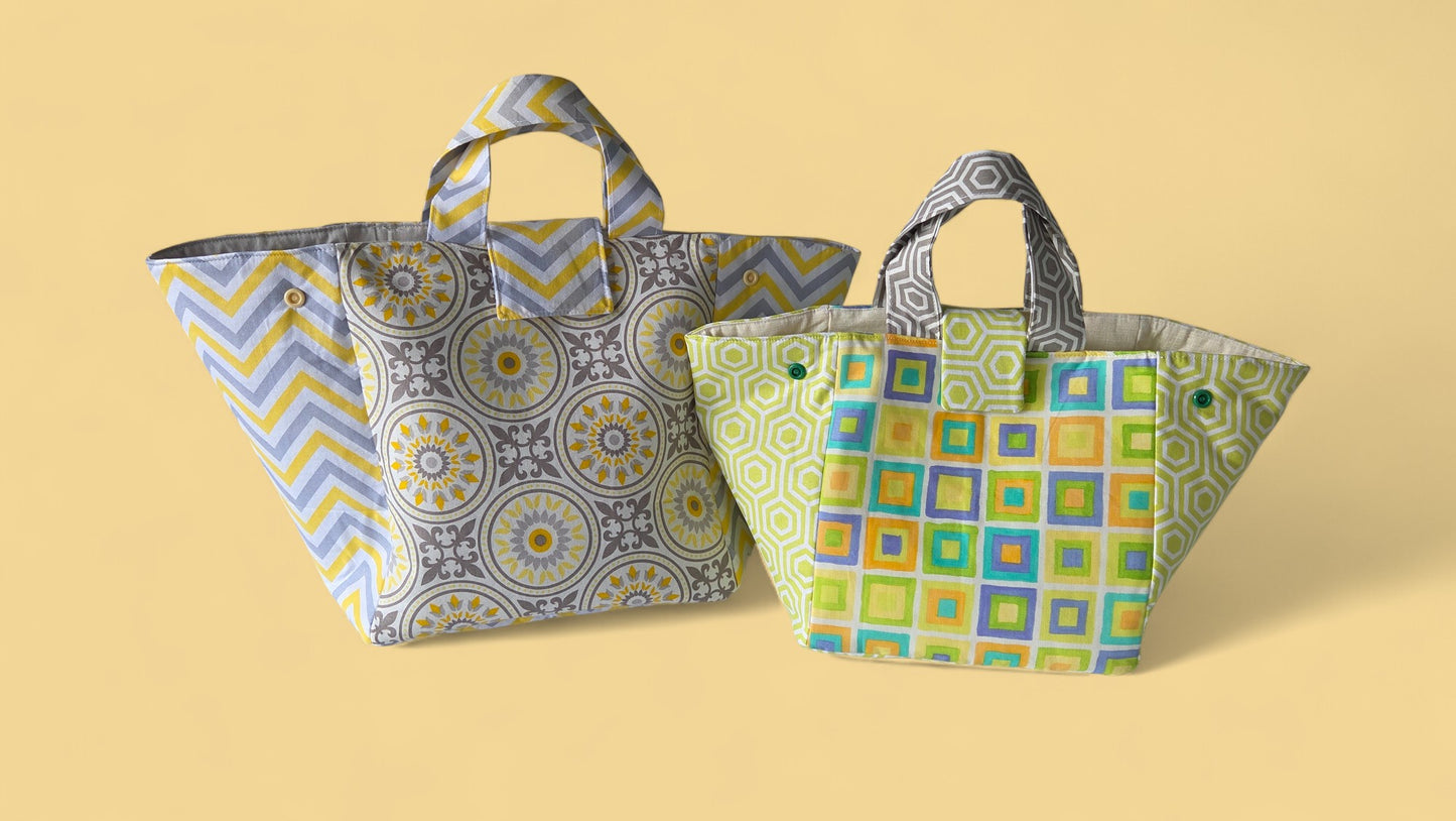 Lunch Bag & Handbag Sewing Pattern/ 2 Sizes
