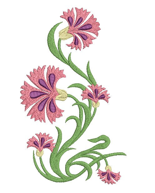 Carnation Flower  Machine Embroidery Design