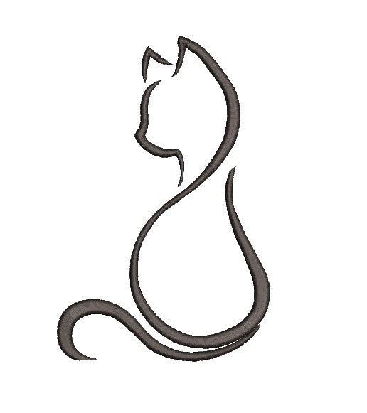 Cat Silhouette Machine Embroidery Designs – 5 Sizes