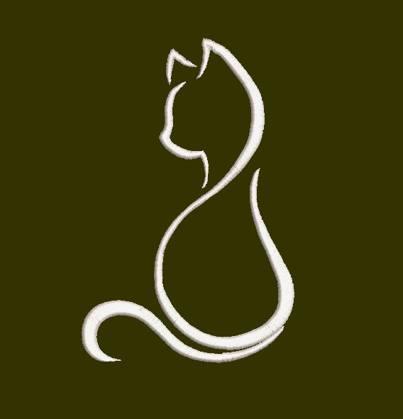 Cat Silhouette Machine Embroidery Designs – 5 Sizes