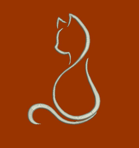 Cat Silhouette Machine Embroidery Designs – 5 Sizes