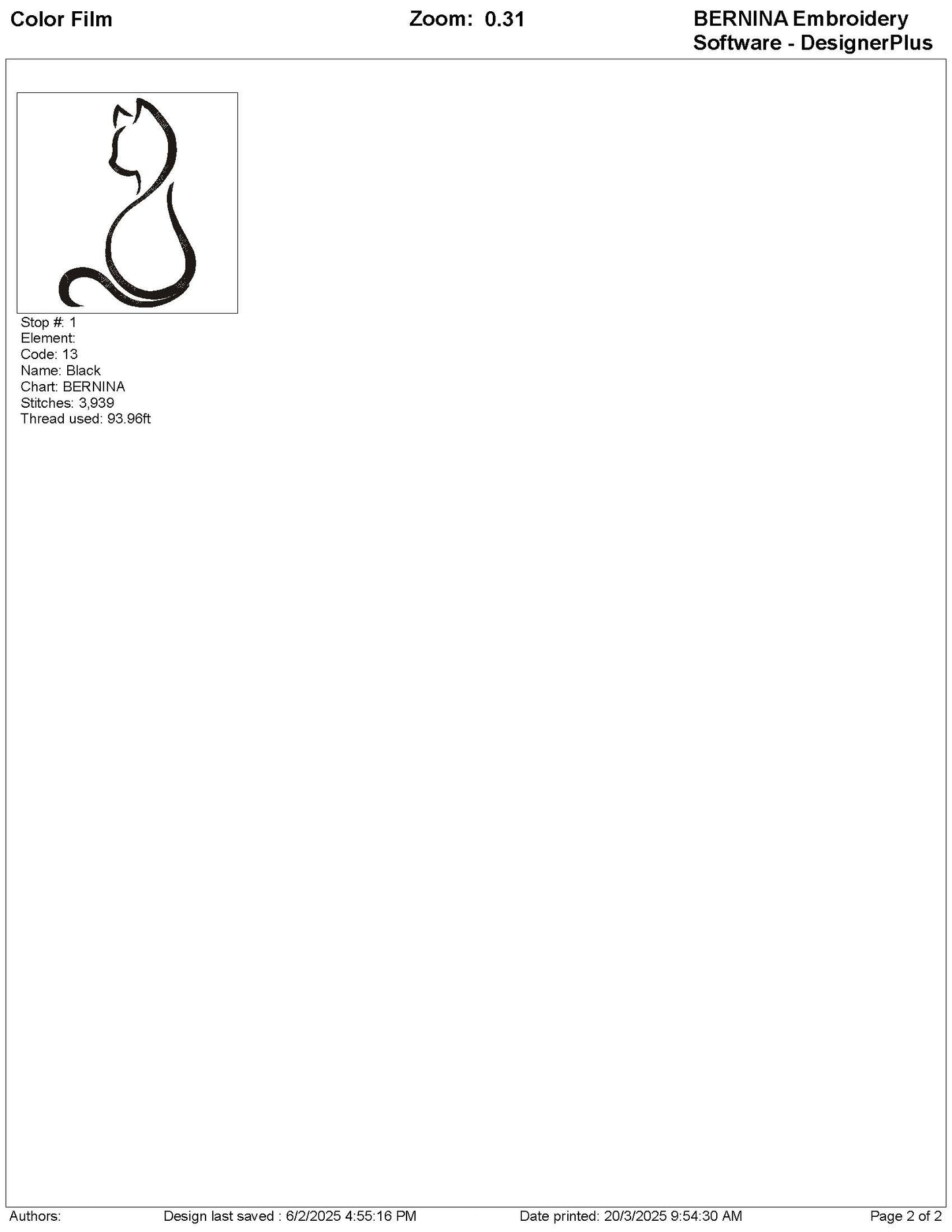 Cat Silhouette Machine Embroidery Designs – 5 Sizes