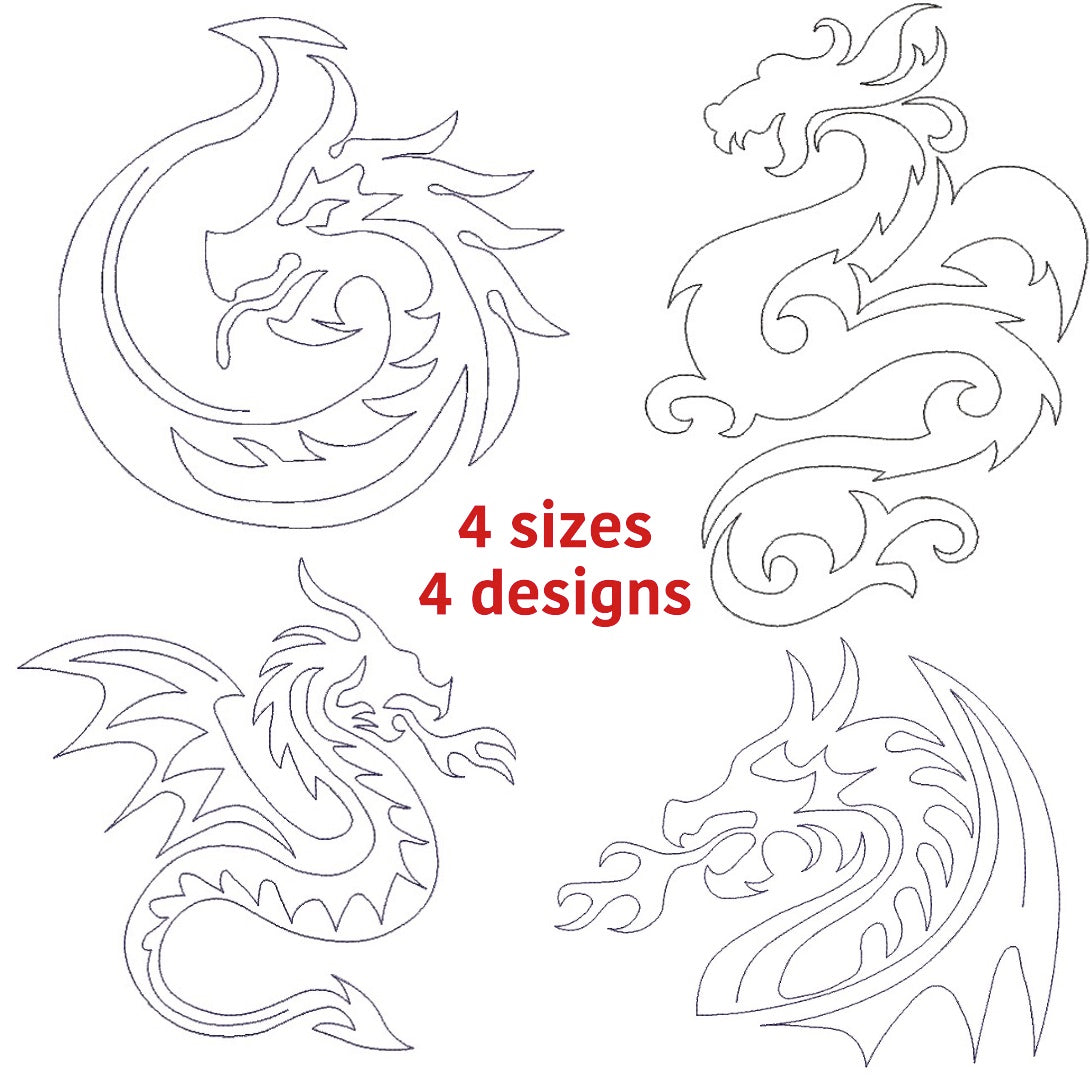 Dragon Quilt Block Embroidery Design