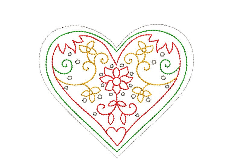 4 Hearts in the Hoop Embroidery design