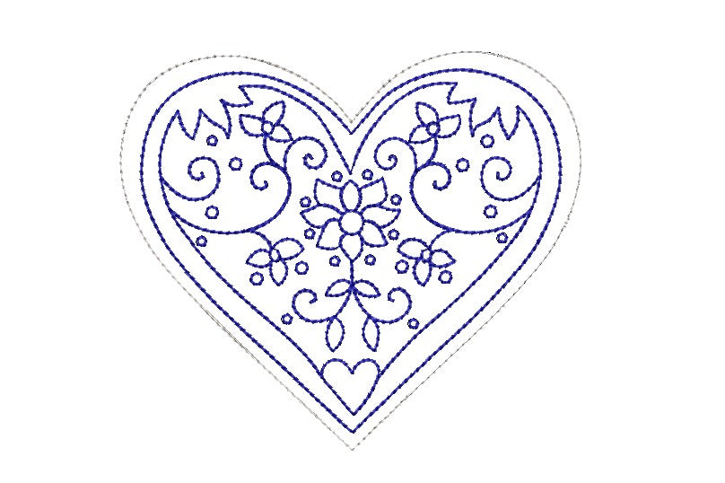 4 Hearts in the Hoop Embroidery design