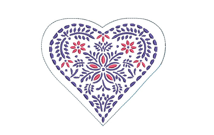 4 Hearts in the Hoop Embroidery design