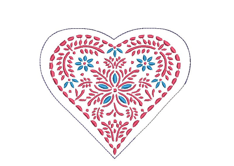 4 Hearts in the Hoop Embroidery design