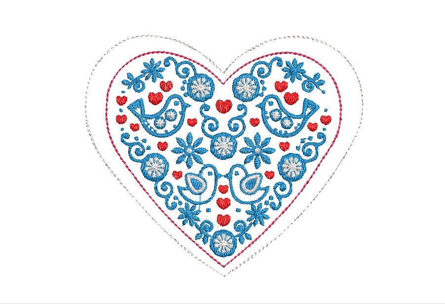 4 Hearts in the Hoop Embroidery design