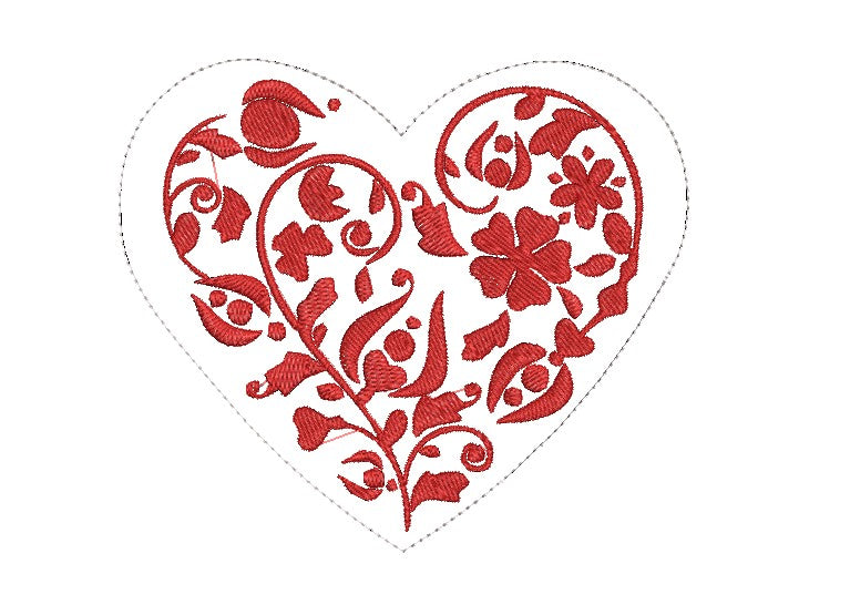 4 Hearts in the Hoop Embroidery design