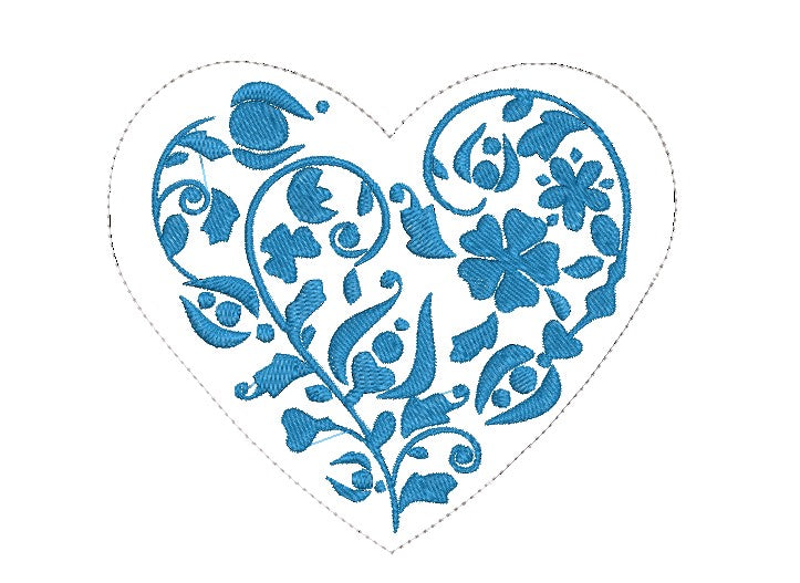 4 Hearts in the Hoop Embroidery design