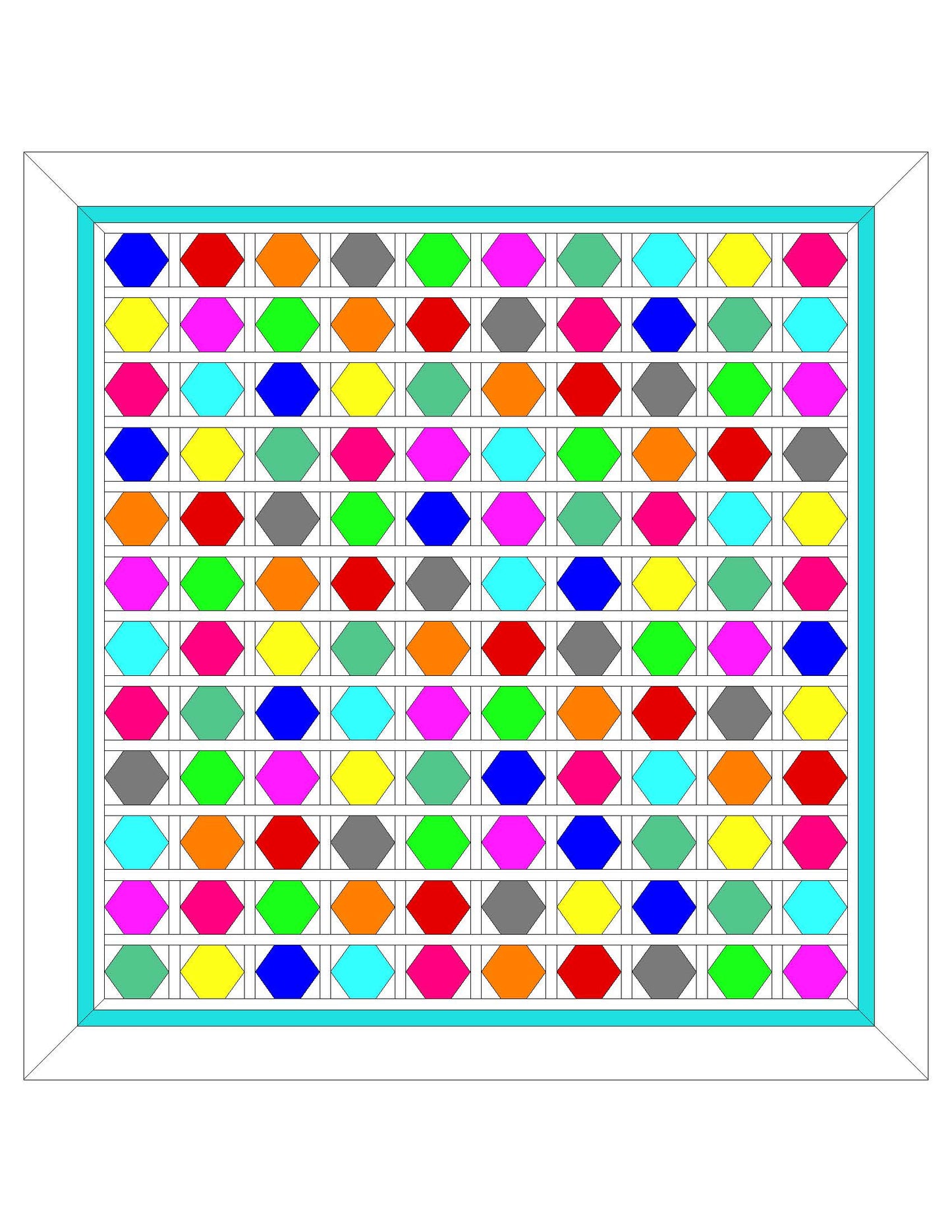 Hexagon Quilt/ Twin size Quilt Pattern