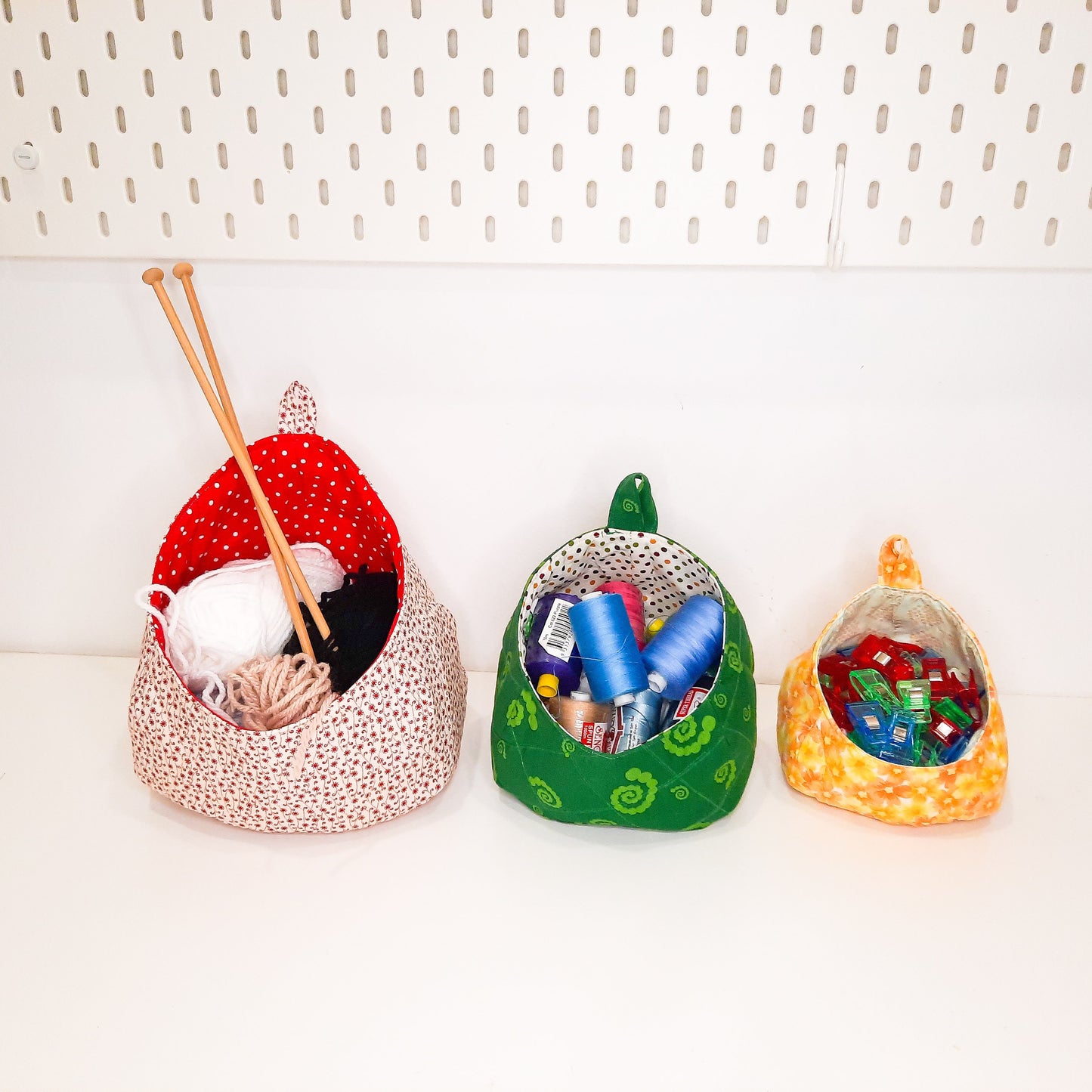 Fabric Bubble Basket Patterns/ 3 sizes L/M/S /PDF patterns, instruction and Video tutorial