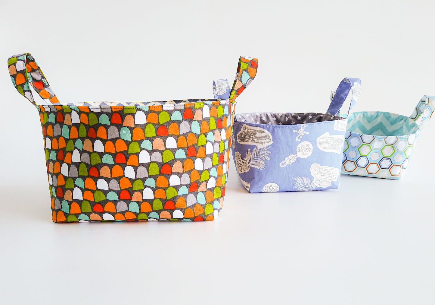 Fabric Basket Patterns/ 3 different sizes/ Storage patterns