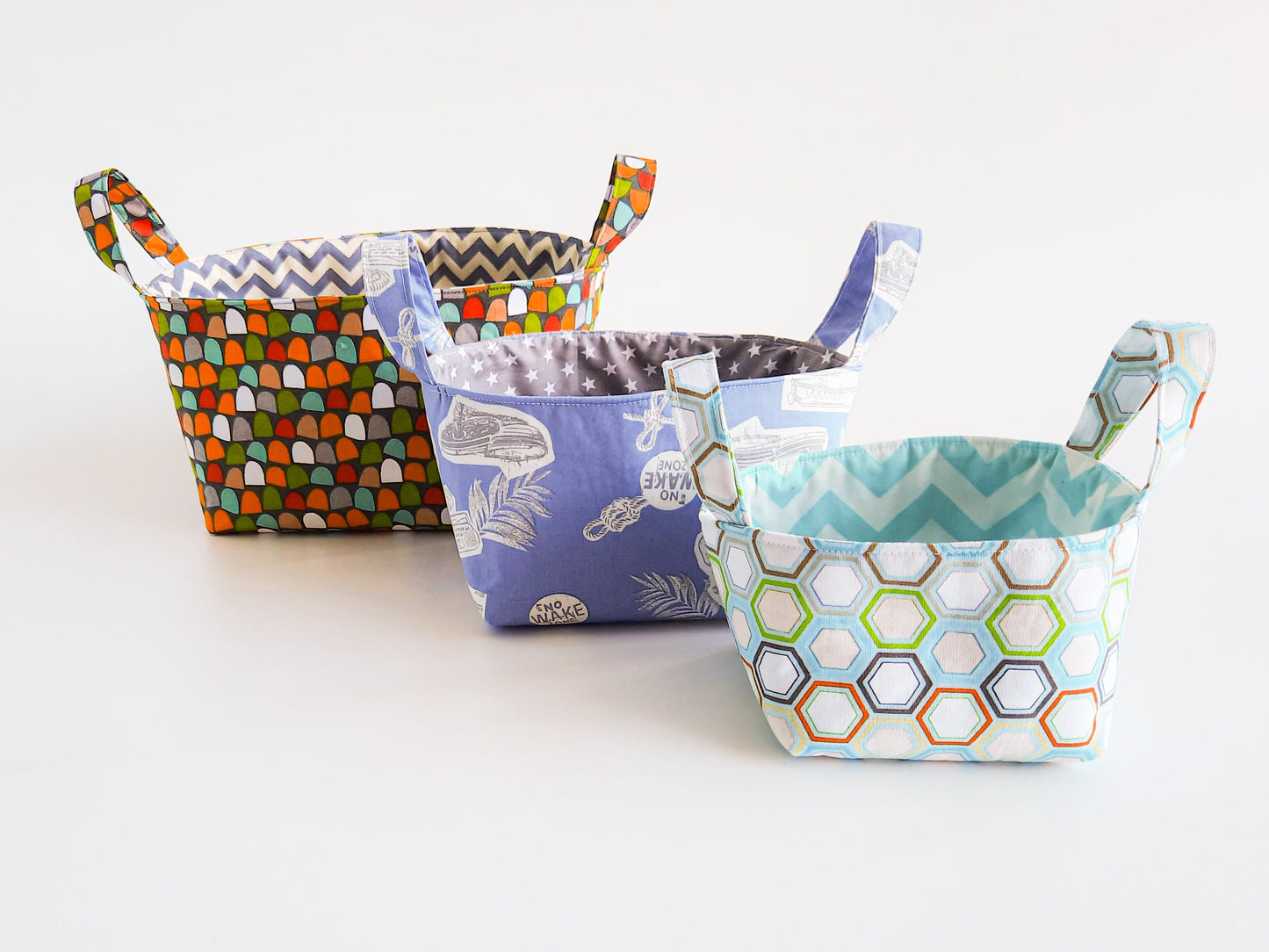 Fabric Basket Patterns/ 3 different sizes/ Storage patterns