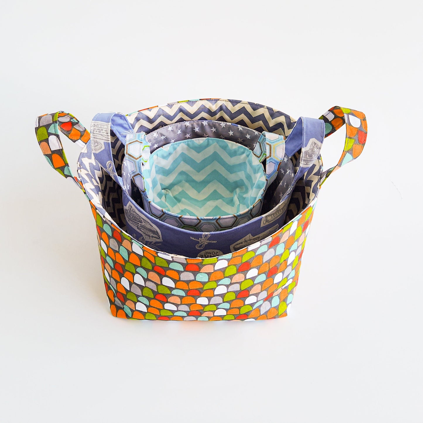 Fabric Basket Patterns/ 3 different sizes/ Storage patterns