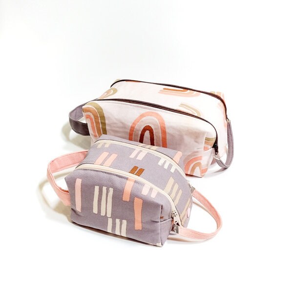 Double zip gear pouch pattern/ 2 sizes/ Makeup bag pattern