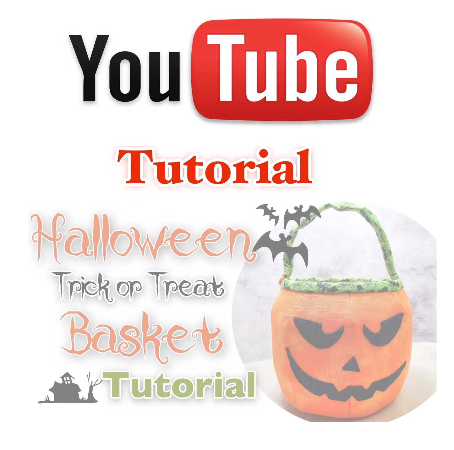 Fabric basket/ Halloween Basket /PDF patterns, instruction and Video tutorial