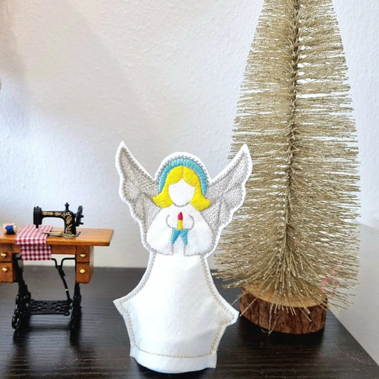 Christmas Angel Led Candle embroidey in the hoop