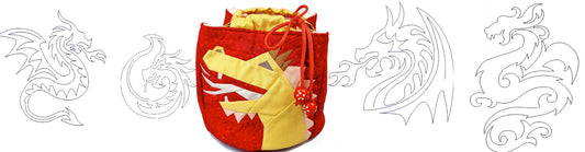 Japanese Drawstring Pouch with Dragon Design