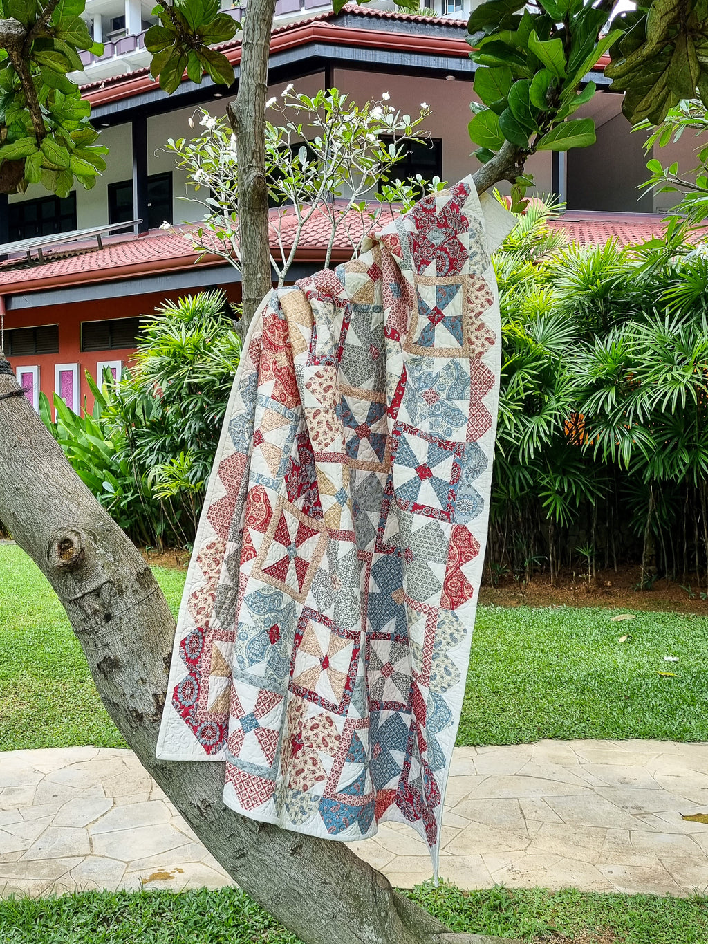 Pinwheel Single handmade quilt - patchwork quilt