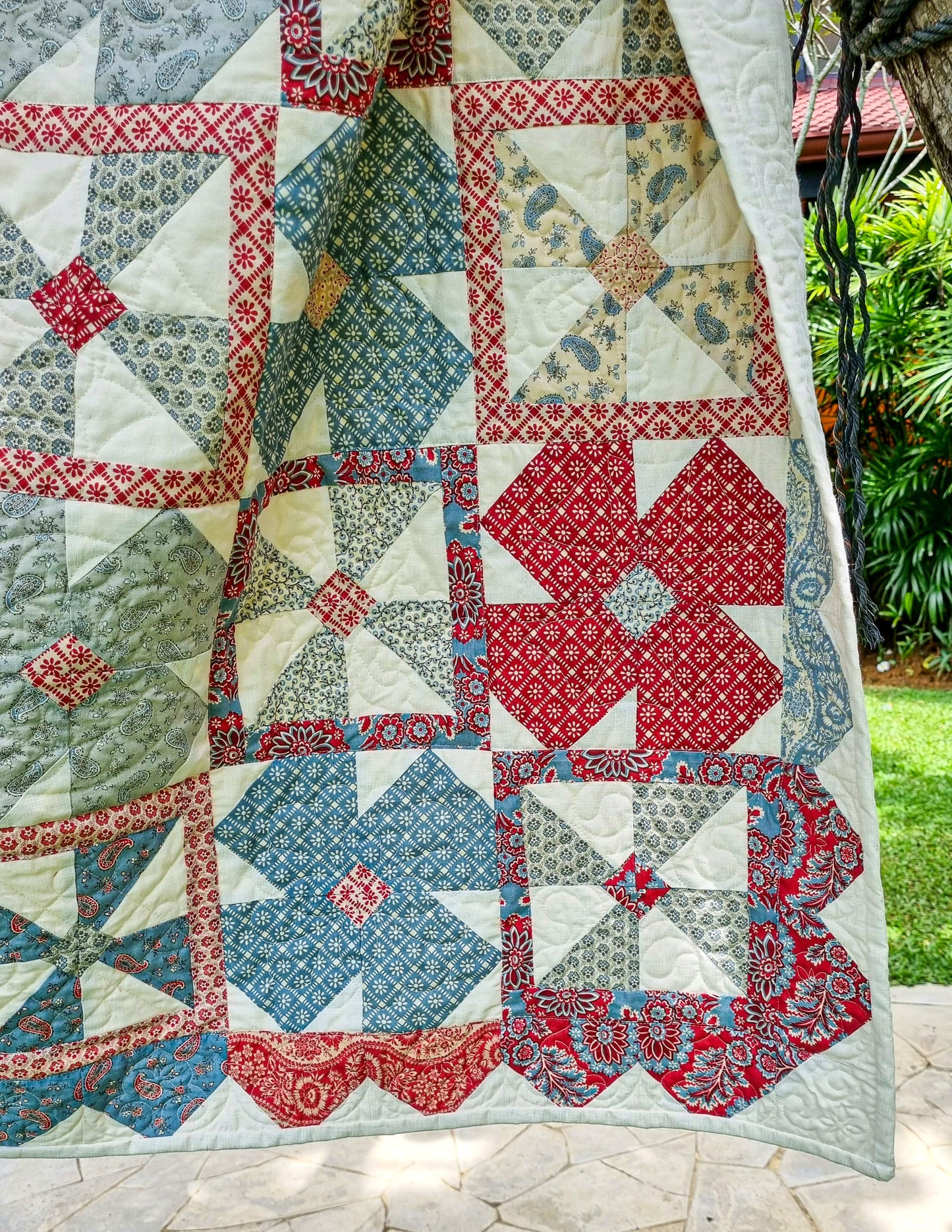 Pinwheel Single handmade quilt - patchwork quilt
