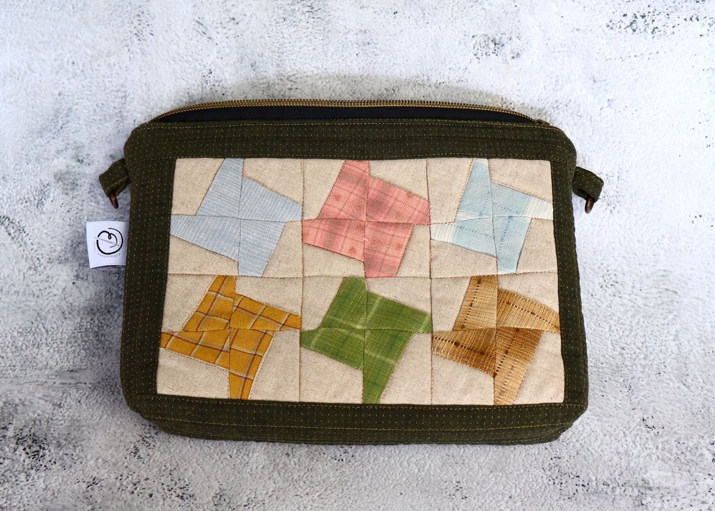 Windmill patchwork pouch pattern