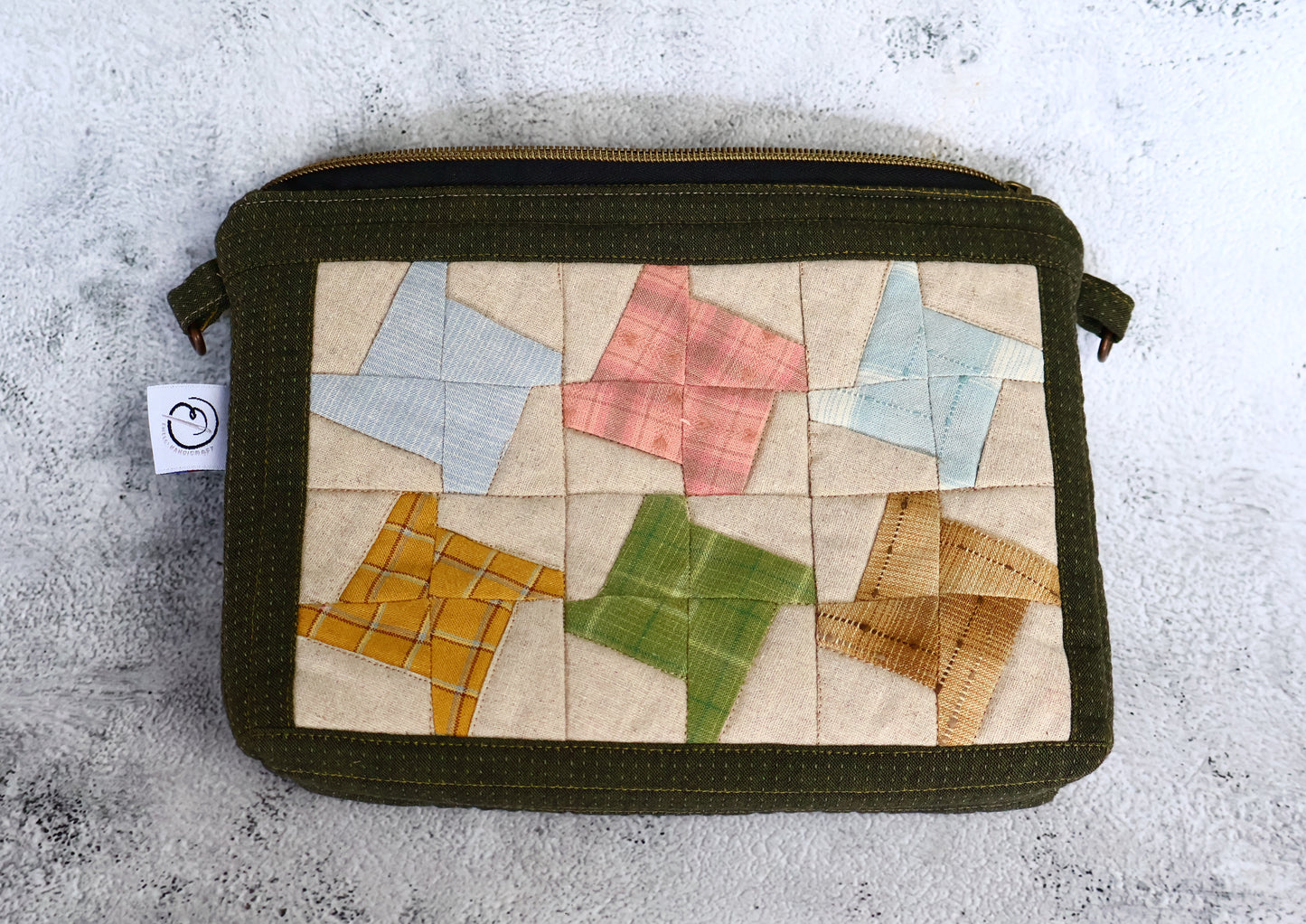 Windmill patchwork pouch pattern