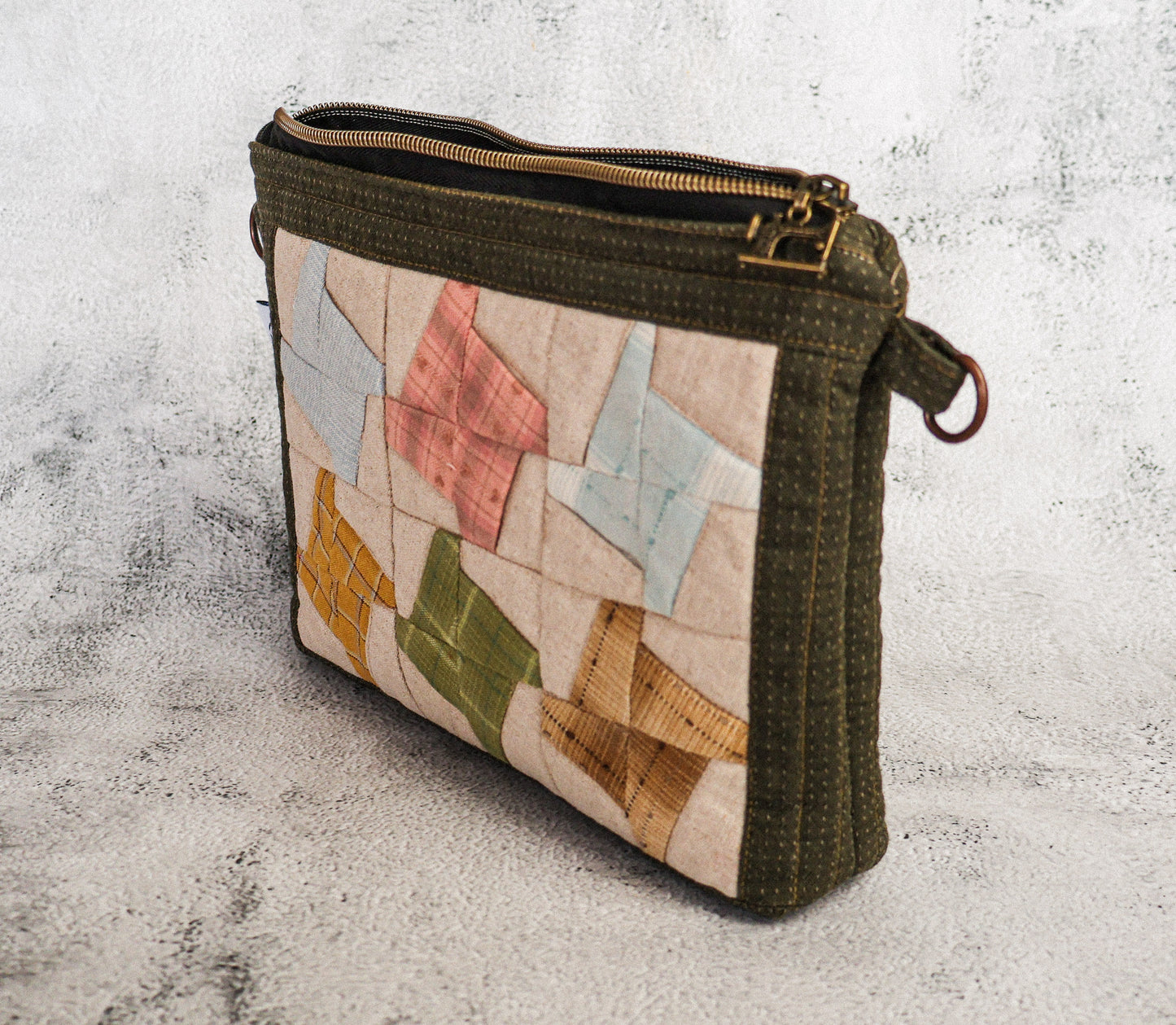 Windmill patchwork pouch pattern