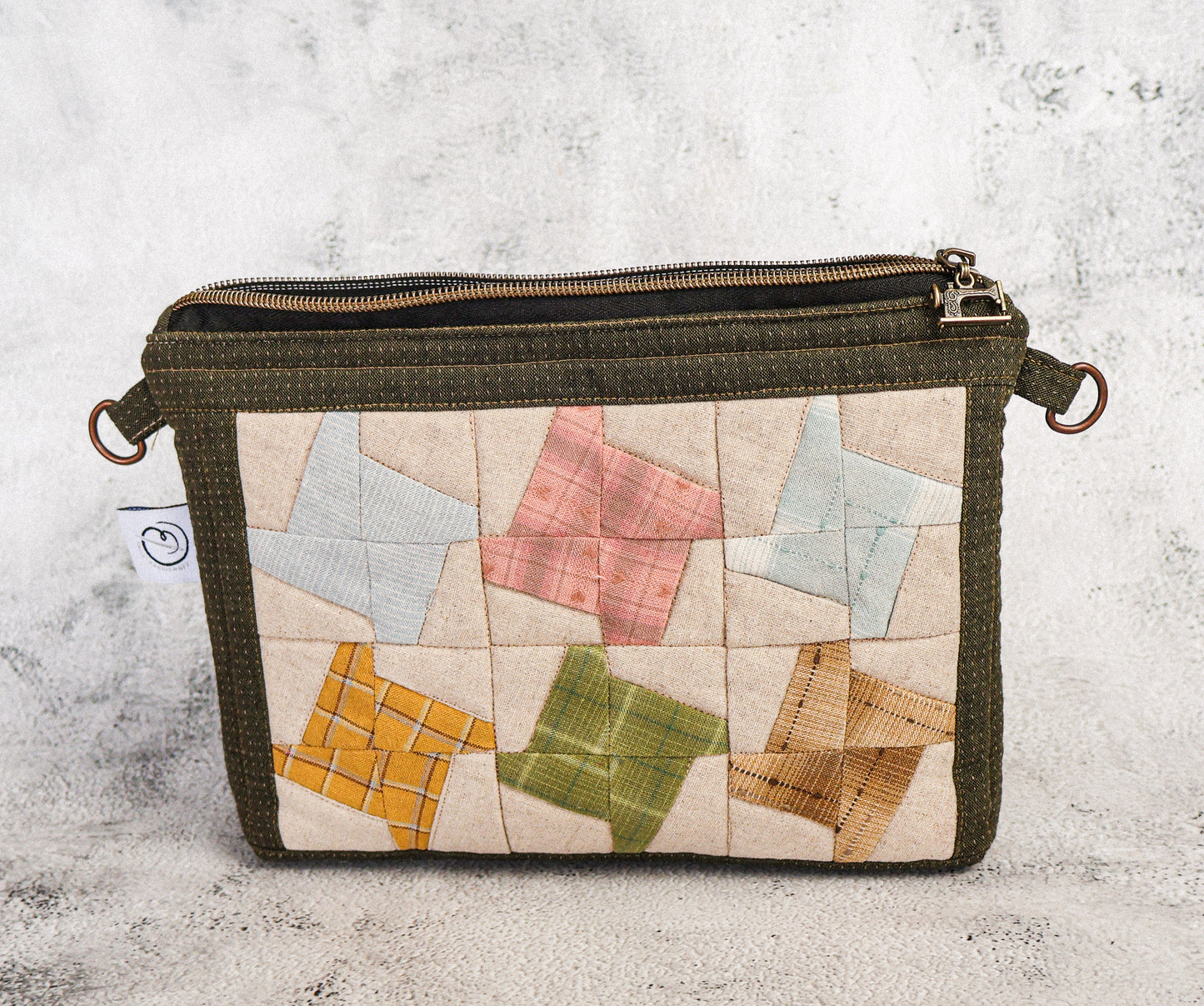 Windmill patchwork pouch pattern