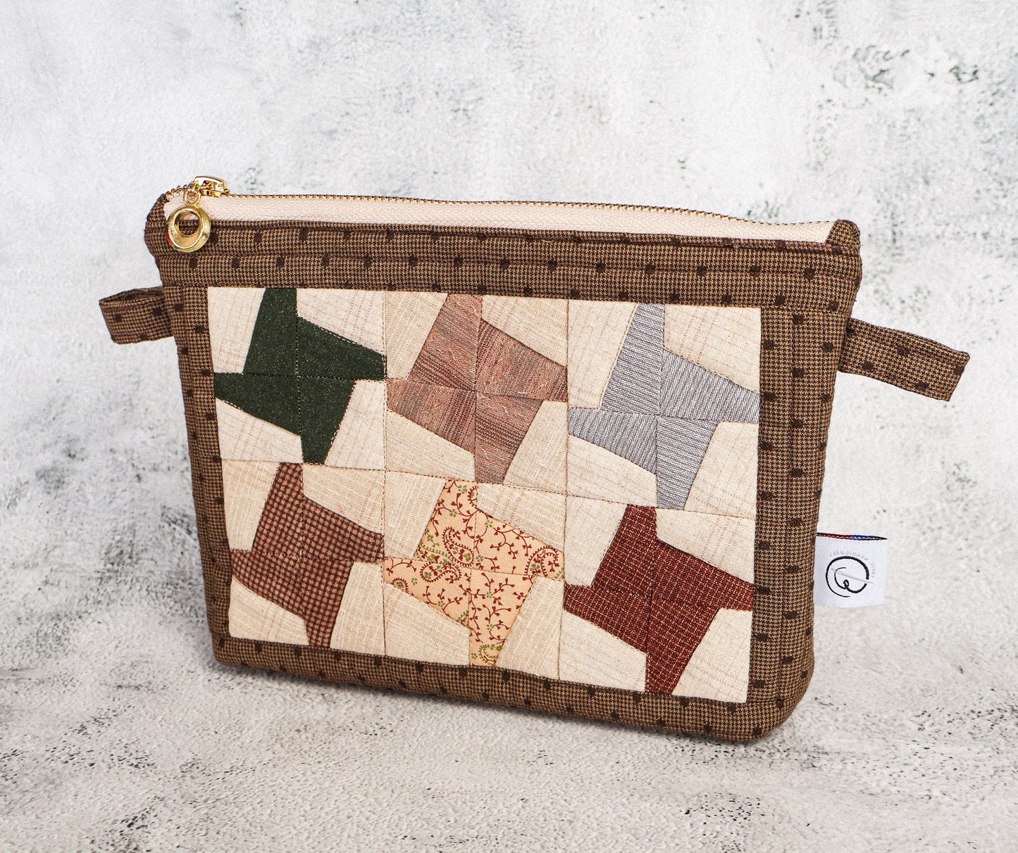 Windmill patchwork pouch pattern