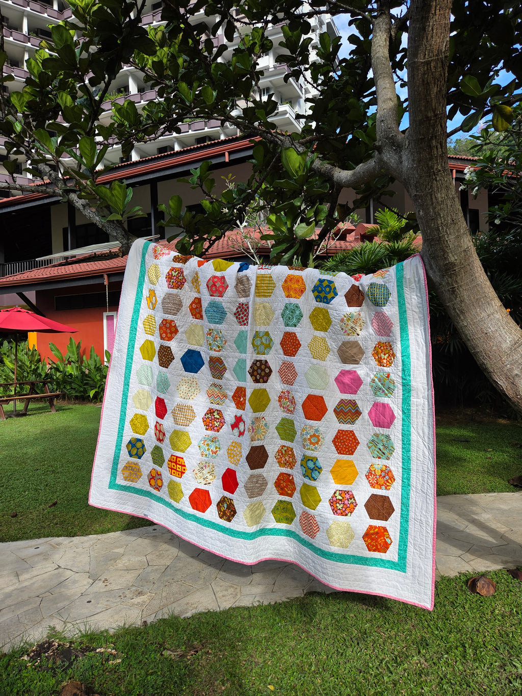 Hexagon Quilt/ Twin size Quilt Pattern