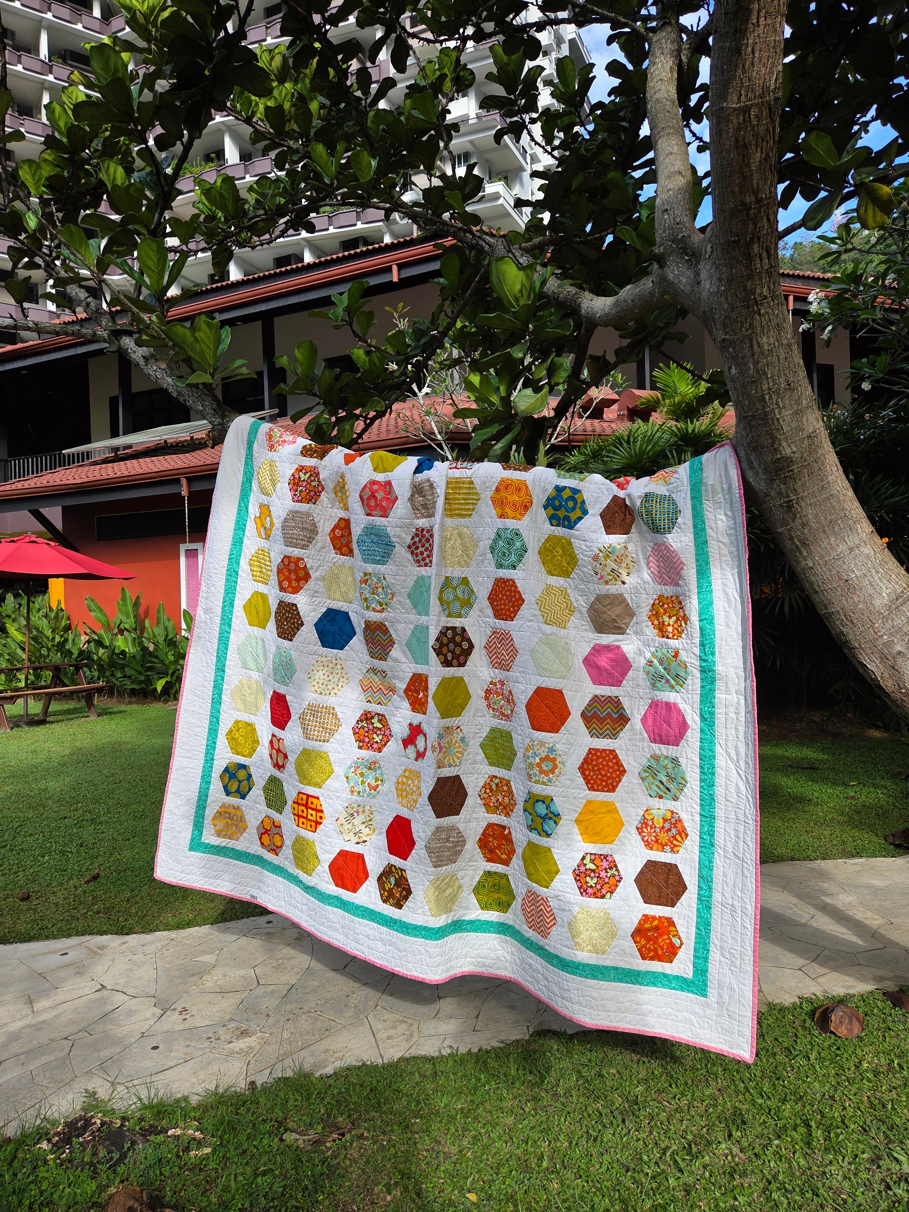 Hexagon Quilt/ Twin size Quilt Pattern