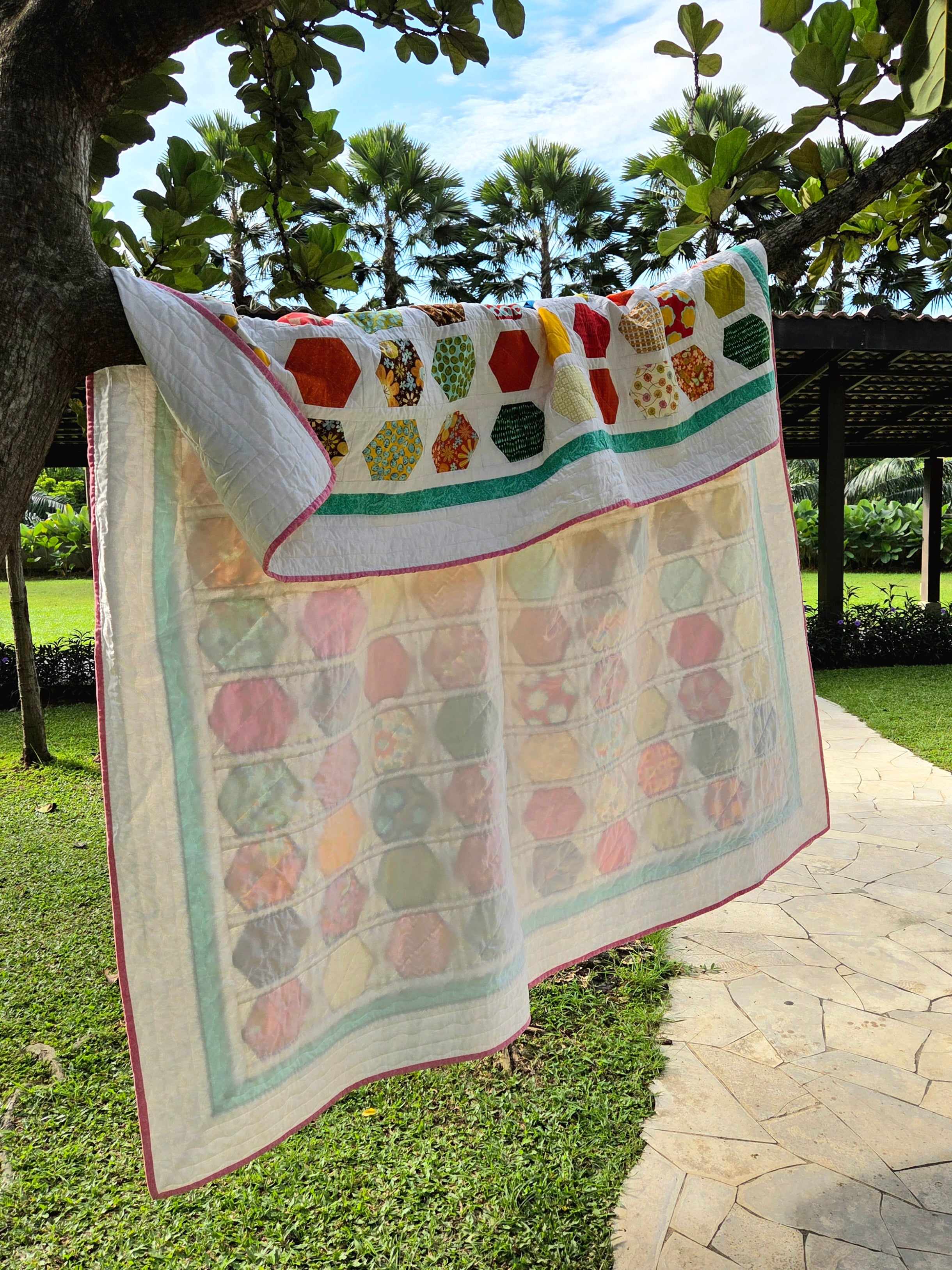 Hexagon Quilt/ Twin size Quilt Pattern