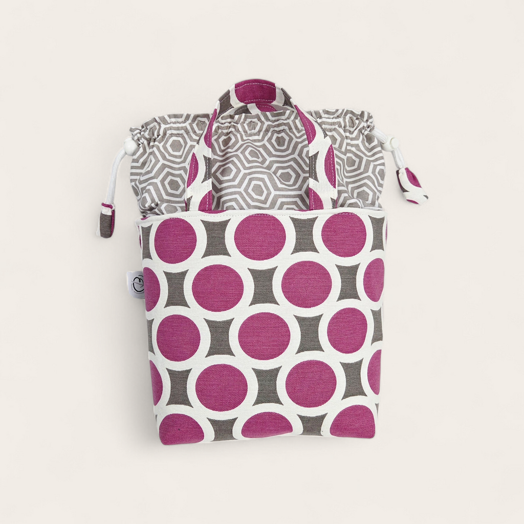 Drawstring Handbag PDF Pattern / 2 sizes with video tutorial