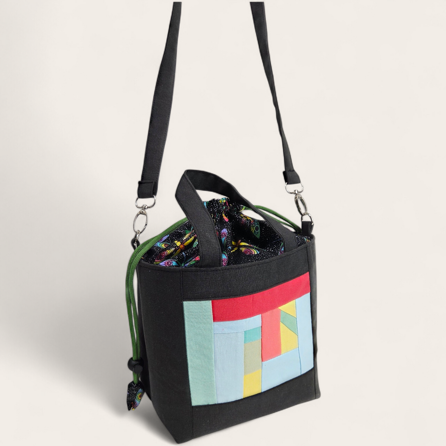 Drawstring Handbag PDF Pattern / 2 sizes with video tutorial