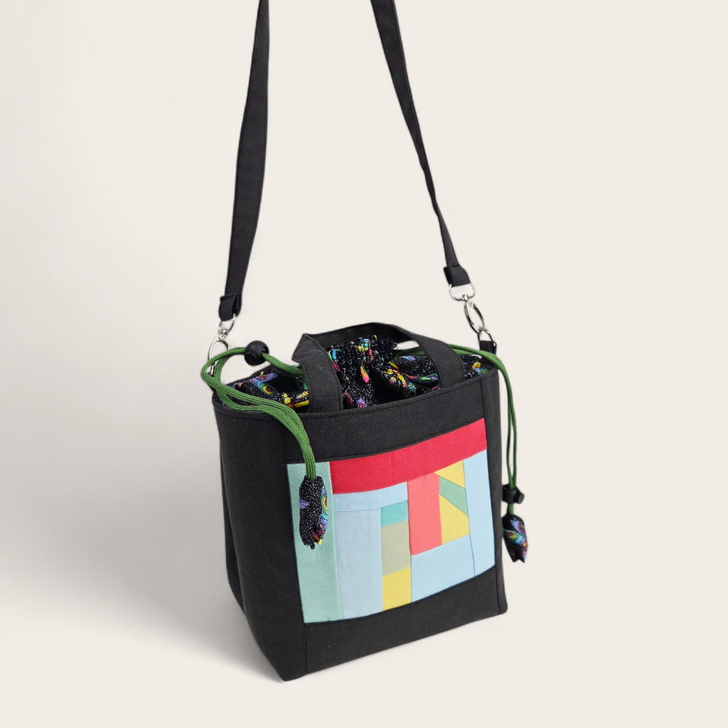 Drawstring Handbag PDF Pattern / 2 sizes with video tutorial