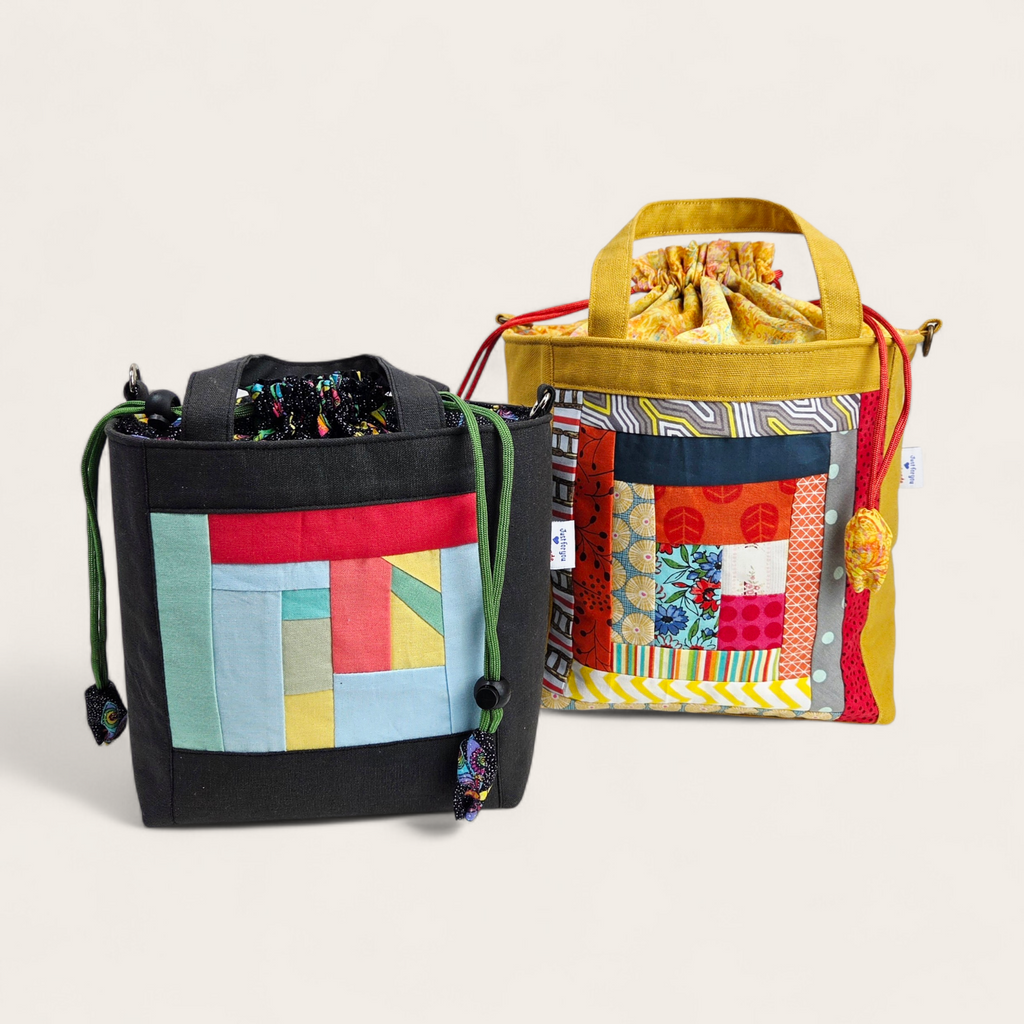 Drawstring Handbag PDF Pattern / 2 sizes with video tutorial