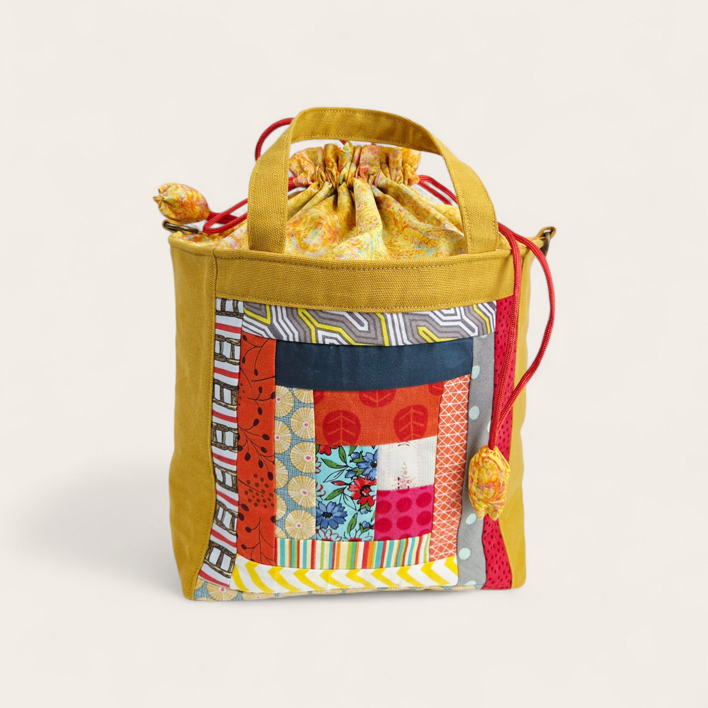 Drawstring Handbag PDF Pattern / 2 sizes with video tutorial