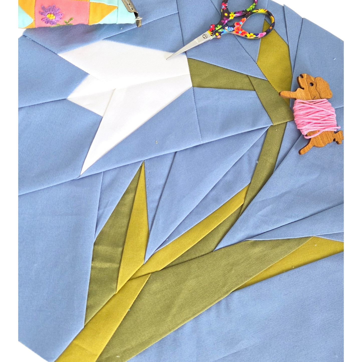 Lily of the Valley  FPP Quilt Block Pattern  – PDF Download | 4 Sizes Included