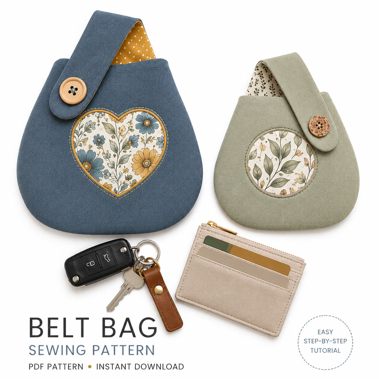 Belt Bag pattern  2 sizes/FREE Mini Pouch pattern