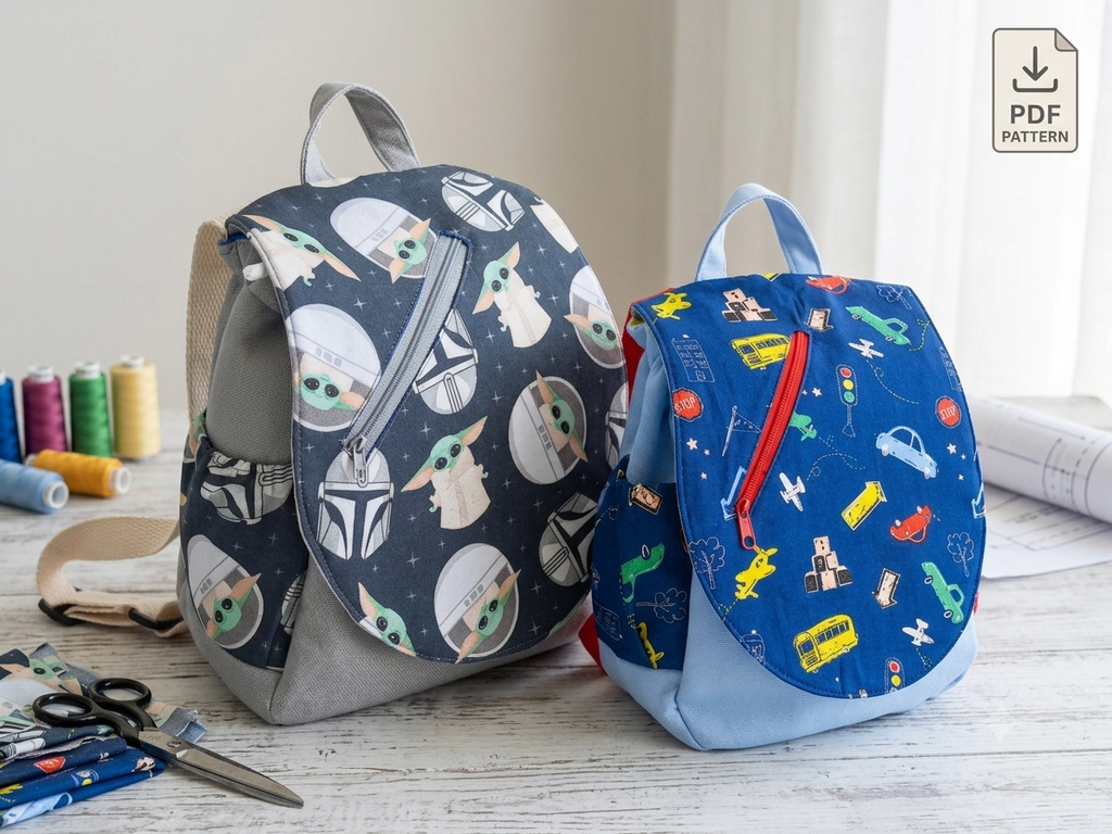 Backpack Sewing Pattern/ Children Back Bag 2 different sizes.