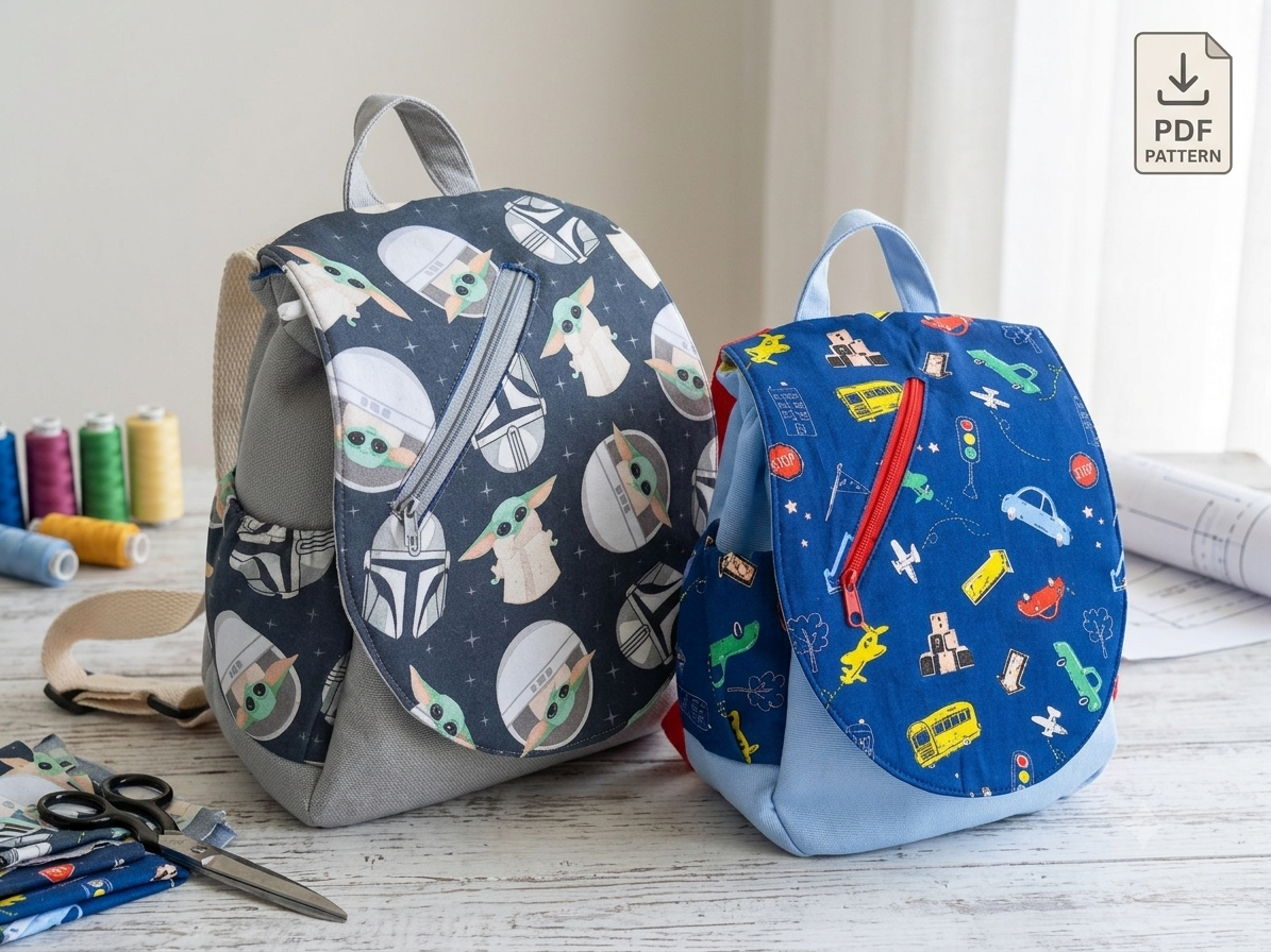 Backpack Sewing Pattern/ Children Back Bag 2 different sizes.